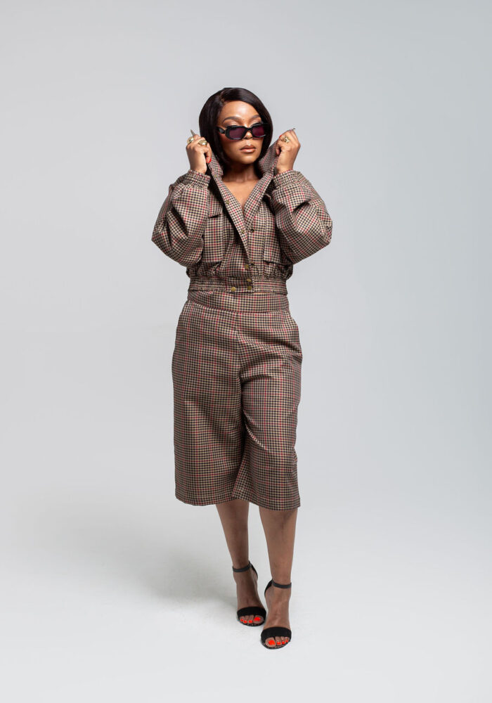 Vintage Check Crop Jacket