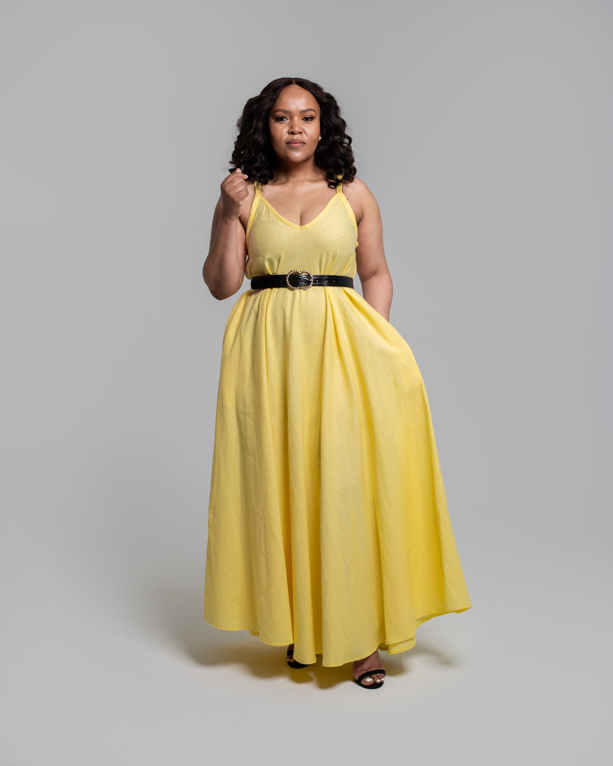 Butter Yellow Maxi Linen Dress