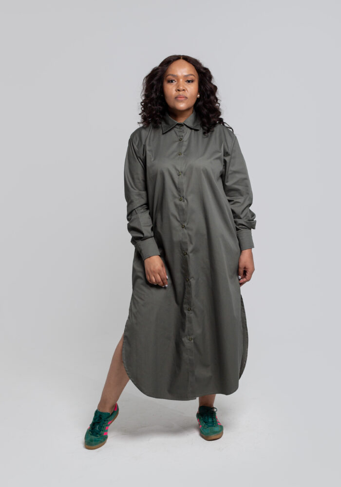 Olive Shirt Dress